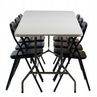 ZESTAW STÓŁ OGRODOWY ROZKŁADANY CATERINGOWY 180x74 x1 + KRZESŁO SKŁADANE X6