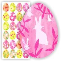 ETYKIETY arkusz naklejek zestaw etykiet jajka WIELKANOCNE 24 szt.