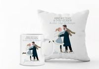 Zestaw PODUSZKA i KUBEK PERSONALIZOWANY prezent NA WALENTYNKI + IMIONA