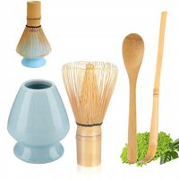 HERBATA MATCHA JAPOŃSKA ZESTAW MIOTEŁKA PĘDZEL STOJAK ŁYŻKĄ PREZENTOWY