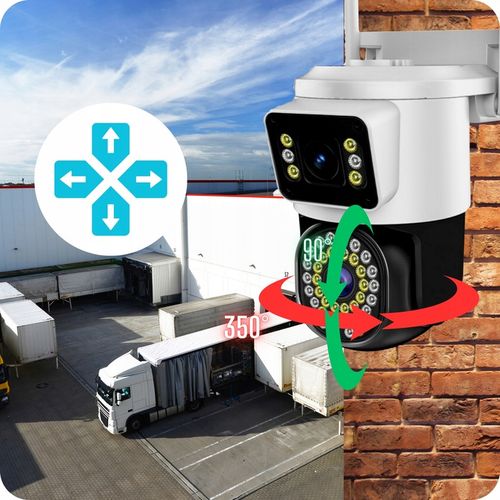 PODWÓJNA KAMERA WIFI IP SMART ZEWNĘTRZNA OBROTOWA 4K 8MPX DETEKCJA ALARM na Arena.pl