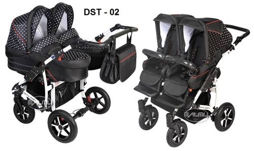 WÓZEK DLA BLIŹNIĄT DORJAN DANNY TWIN 3W1 + PRAKTYCZNE KUFERKI na Arena.pl