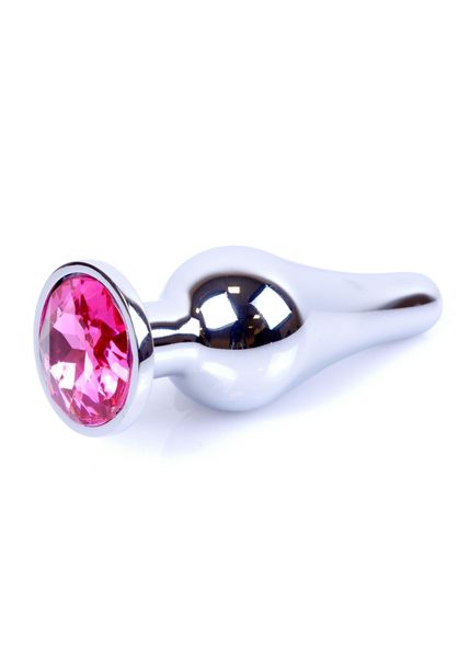 Plug-Jewellery Silver Butt Plug- Pink zdjęcie 7