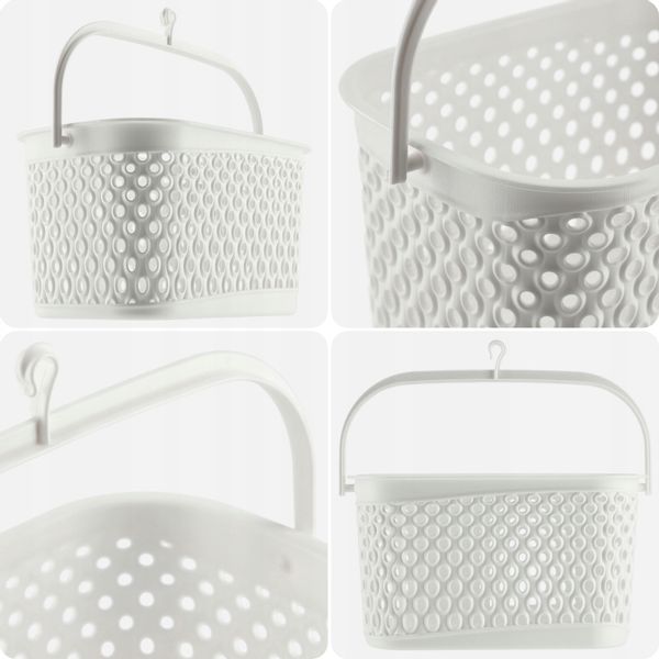 KADAX Koszyk Wiszący Na Klamerki Pojemnik Na Spinacze Biały zdjęcie 6