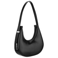 listonoszka-bagietka damska ze skóry ekologicznej w czarnym kolorze