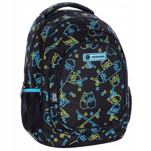 Plecak trzykomorowy Astrabag z motywem deskorolek świecących w ciemności na Arena.pl