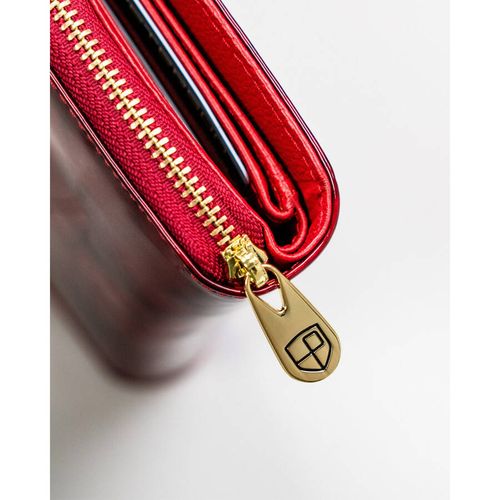 portfel damski z ochroną rfid czerwony na karty - peterson na Arena.pl