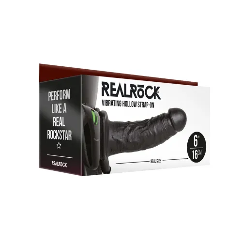 realrock model hollow strap-on z wibracją 15,5 cm, regulowany pas na Arena.pl