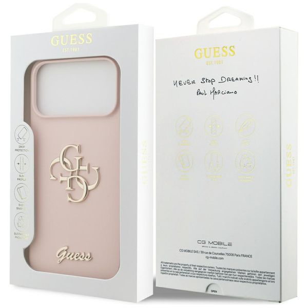 etui guess silicone big 4g script do     iphone 17 pro max różowy zdjęcie 8