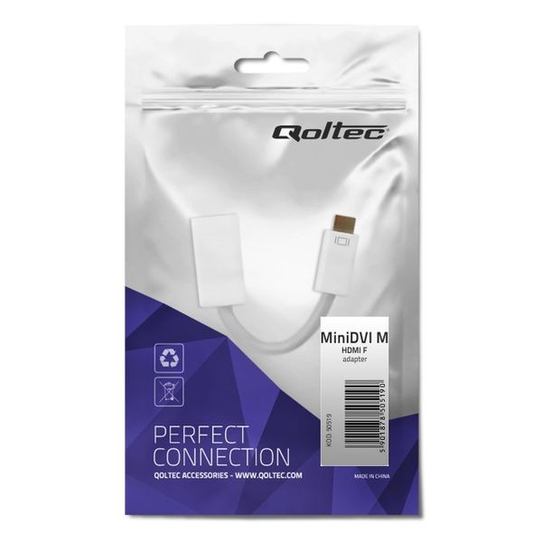 Qoltec Adapter Mini DVI męska | HDMI żeńska | 0.15m zdjęcie 3