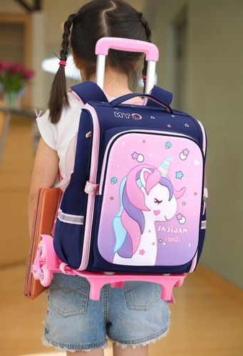 PLECAK SZKOLNY TORNISTER NA KÓŁKACH DO SZKOŁY POJEMNY JEDNOROŻEC WALIZKA na Arena.pl