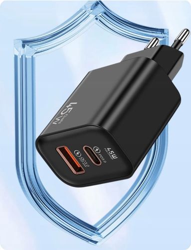 SZYBKA ŁADOWARKA KOSTKA GaN 45W ZASILACZ 2xUSB QC 3.0 PD 3A na Arena.pl
