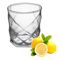 Szklanka niska ELLA 360 ml tłoczony geometryczny wzór do soku wody drinków