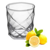 Szklanka niska ELLA 360 ml tłoczony geometryczny wzór do soku wody drinków