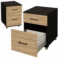 KONTENEREK SZAFKA POD BIURKO NA KÓŁKACH NA AKTA DOKUMENTY LOFTOWY DĄB ZŁOTY