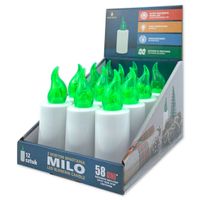 Wkłady do zniczy LED Grande Milo 12 sztuk zielone