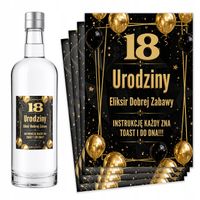 Naklejki na butelki Wódkę urodzinową na urodziny 18 20 30 40 50 60 70 -8szt