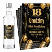 Naklejki na butelki Wódkę urodzinową na urodziny 18 20 30 40 50 60 70 -8szt