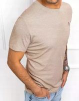 T-shirt męski bluzka koszulka męska basic beż XXL