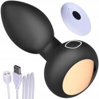 Silikonowy Korek Analny Zdalnie Sterowany Pilotem, Wibrujący Anal