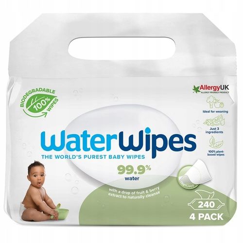 WaterWipes Chusteczki nawilżane 4x60 99,9 % WODY BIO DLA DZIECI na Arena.pl