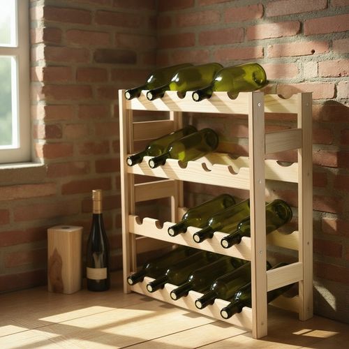 STOJAK REGAŁ NA WINO BUTELKI DREWNIANY 20 BUTELEK PÓŁKA NA ALKOHOL na Arena.pl