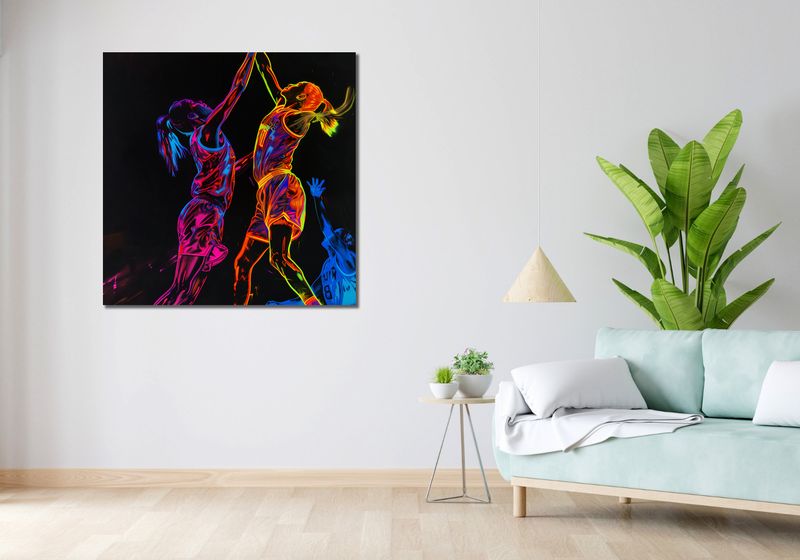 Obraz 100x100cm Mecz W Kosza zdjęcie 2