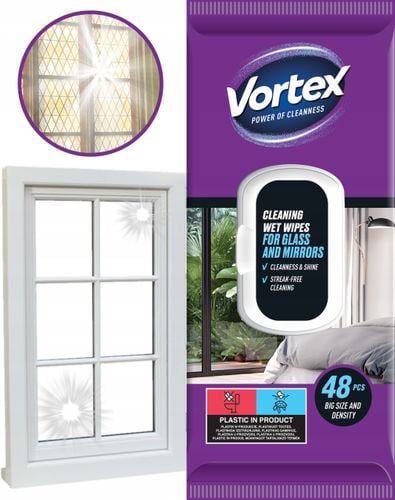 vortex chusteczki nawilżane do luster i szkła , flip top ,48 sztuk na Arena.pl
