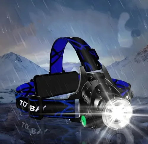 LATARKA CZOŁOWA LED ZOOM XML-T6 CREE LAMPKA CZOŁÓWKA ŁADOWARKA + AKUMULATOR na Arena.pl