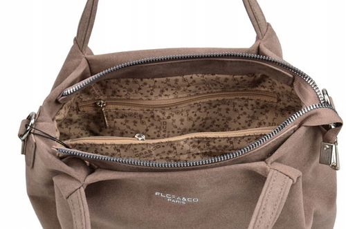 Flora&Co torebka kuferek zamsz BRĄZ elegancka CASUAL na Arena.pl