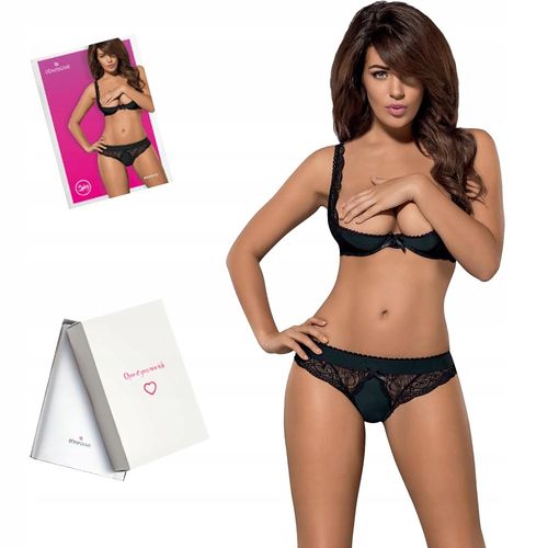 Zmysłowy komplet koronkowy. Stanik + stringi S/M na Arena.pl