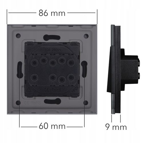 Włącznik Wyłącznik Światła Szklany Elektryczny Szkło Pojedynczy MIUUN na Arena.pl