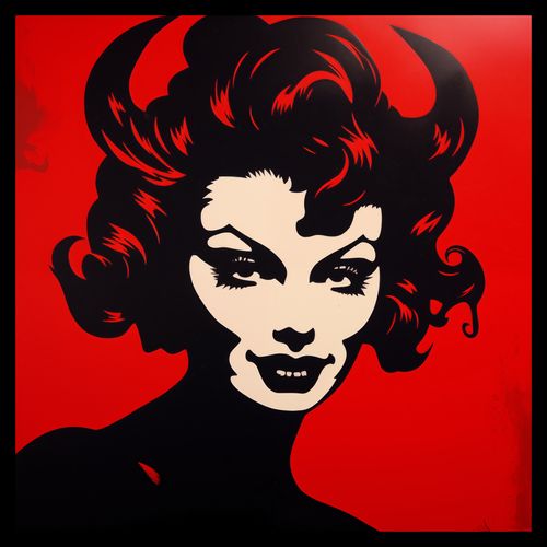 Plakat 50x50cm Czerwona Diablica na Arena.pl