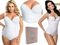 Modelujące BIAŁE body GORSENIA G184 LIVIA, 85B