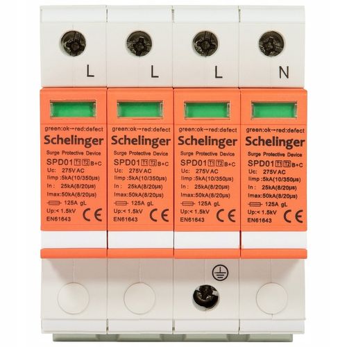 OCHRONNIK PRZEPIĘĆ 4P 5kA KLASA T1+T2 (B+C) SCHELINGER A51-SPD01-4P-B+C na Arena.pl