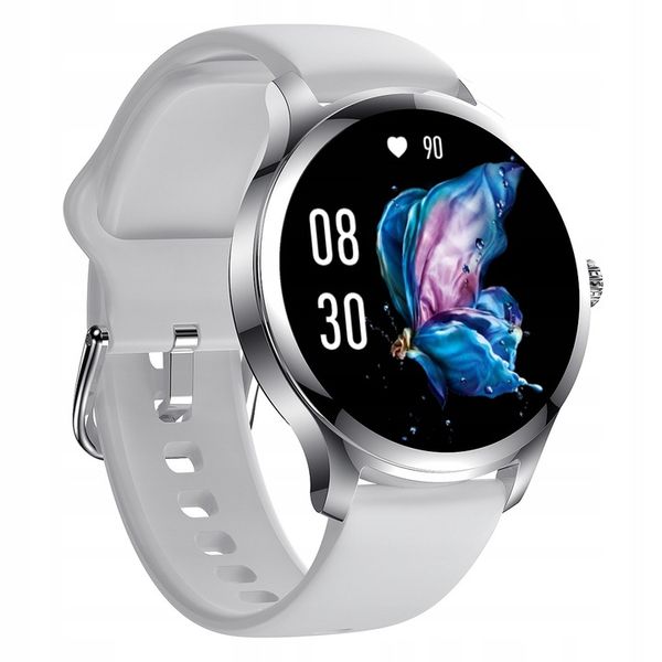 SMARTWATCH DAMSKI DLA KOBIETY MENU PL ROZMOWY SMART WATCH SREBRNY 2 PASKI zdjęcie 9