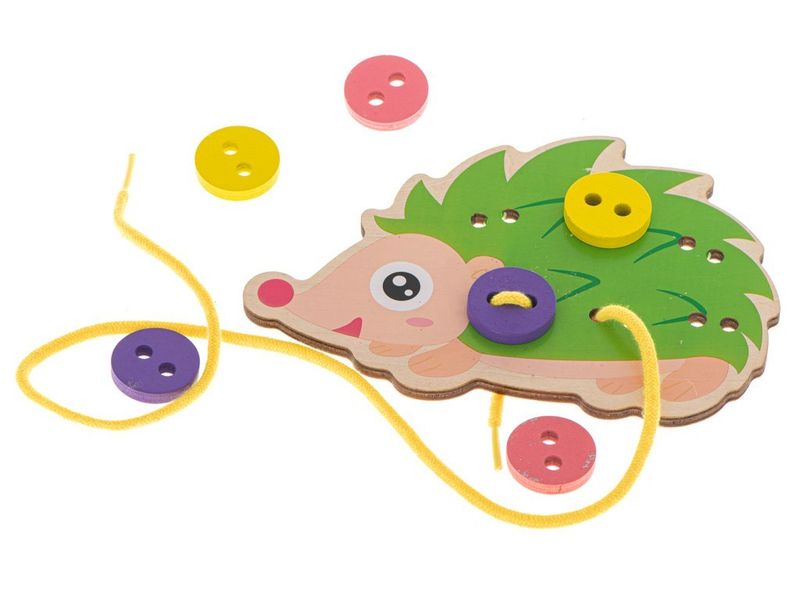 Zestaw edukacyjny do nauki szycia guzików jeż jeżyk zdjęcie 3