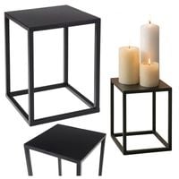 Stojak Metalowy Kwietnik na Kwiaty Dekoracje do Salonu Czarny 30 cm Loft