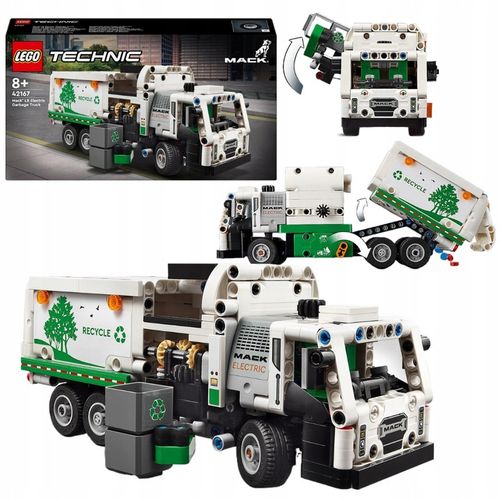 LEGO Technic 42167 Mack LR Elektryczna śmieciarka Samochód z Ładowarką Auto na Arena.pl