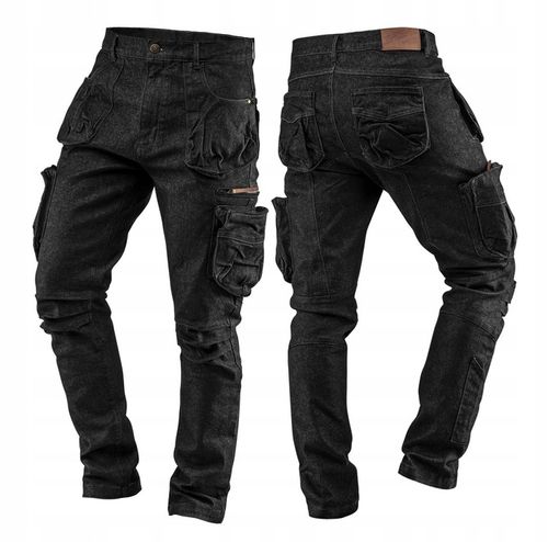 NEO Spodnie robocze JEANS elastan DENIM czarne M na Arena.pl