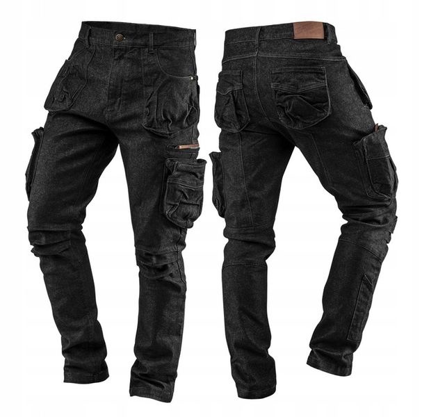 NEO Spodnie robocze JEANS elastan DENIM czarne M zdjęcie 7