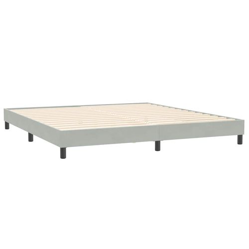 Łóżko Box Spring bez materaca Jasnoszary 200x210 cm Aksamit na Arena.pl