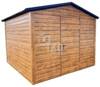 Domek Ogrodowy - Schowek 3x3 - drzwi Antracyt jasny orzech TKD155