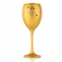 Kieliszek do Wina Złoty z Grawerem Prezent na 18 Urodziny 300ml