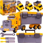 Ciężarówka Kontener Rozkręcane Autka Budowlane 3w1