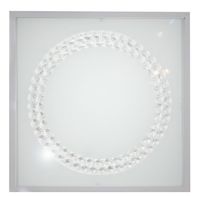 Lux plafon 29x29 16W LED 6500K satyna duży ring