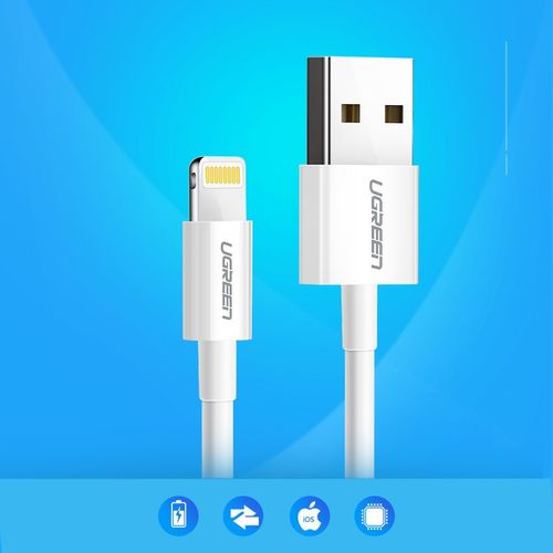 Kabel przewód do iPhone USB - Lightning MFI 1m 2.4A biały na Arena.pl