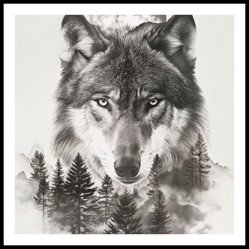 Plakat 60x60cm Wilczy Duch Lasu na Arena.pl