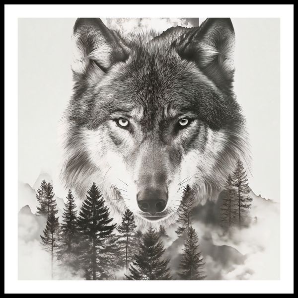 Plakat 60x60cm Wilczy Duch Lasu zdjęcie 3