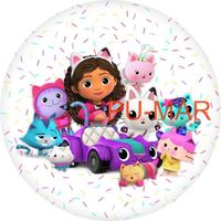 Opłatek na tort Urodziny GABI KOCI DOMEK Postać Tekst Gratis